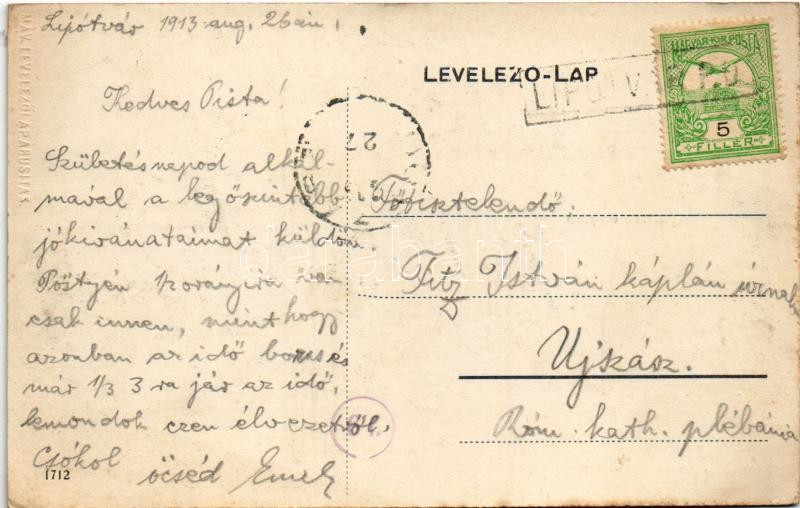 1913 Lipótvár, Újvároska, Leopoldov; Fő örs, Fegyintézeti templom, kantin, börtön / prison church, main guard, canteen - Image 2