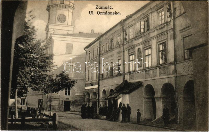 1917 Zamosc, Ul. Ormianska / street + 'K.u.k. Infanterieregiment Schoedler No. 30. V. Ersatzkompagnie' (EK)