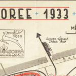 1933 Gödöllő, Jamboree, színes térkép, ceruzás megjegyzéssel, szakadással, 40×55 cm - Image 2