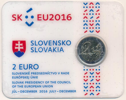 Szlovákia 2016. 2E 'Az EU Tanácsának szlovák elnöksége' '00135/10800' sorszámú díszcsomagolásban T:1 Slovakia 2016. 2 Euro 'Slovak Presidency of the Council of the European Union' in decorative packing with '00135/10800' serial number