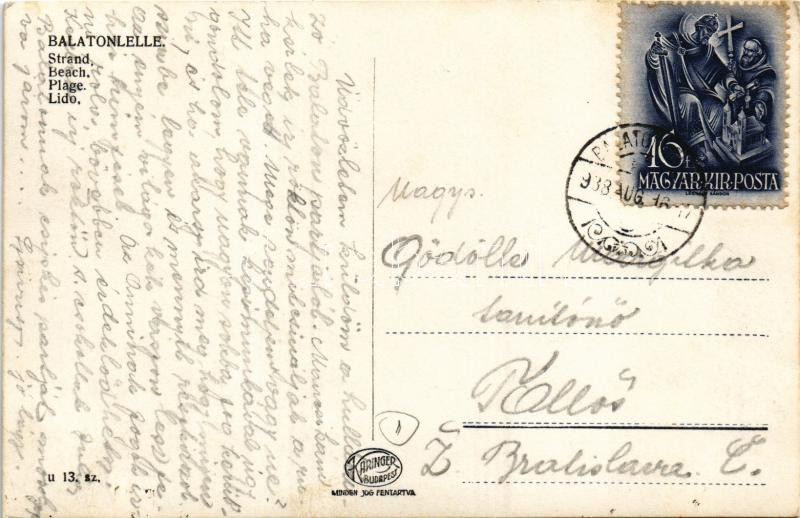 1938 Balatonlelle, strand (EK) - Image 2