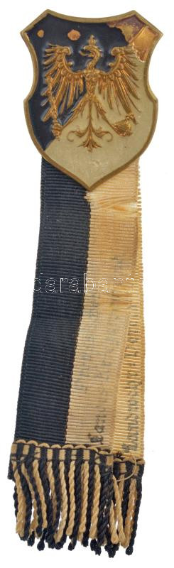 Német Birodalom / Poroszország ~1914-1918. 'Porosz Állami Harcos Szövetség' zománcozott fém tagsági jelvény 'Heinrich Timm Berlin Wallstrasse 21/22' gyártói jelzéssel és sérült szalaggal T:2,2- zománchiba German Empire / Prussia