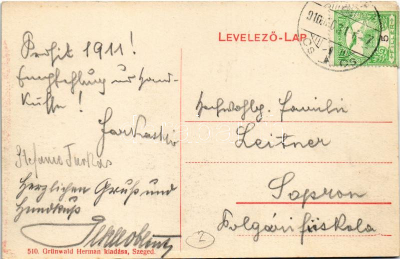 1910 Szeged, Kass Vigadó terasza. Grünwald Herman kiadása - Image 2