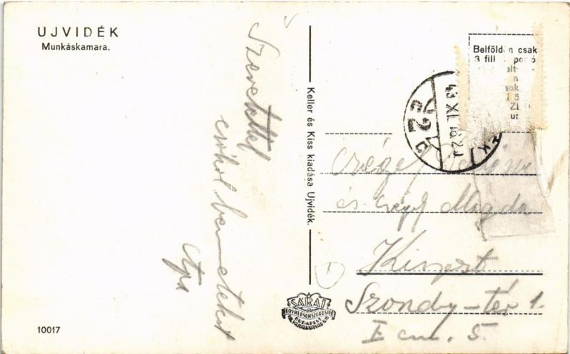 1943 Újvidék, Neusatz, Novi Sad; Munkáskamara / Chamber of Labor (Rb) - Image 2