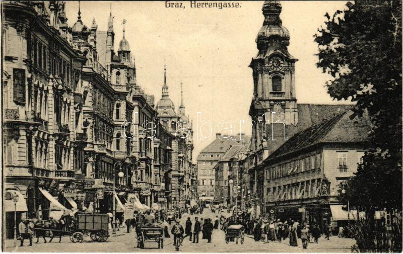 Graz, Herrengasse, Cafe Thonethof / street, shops (EK)