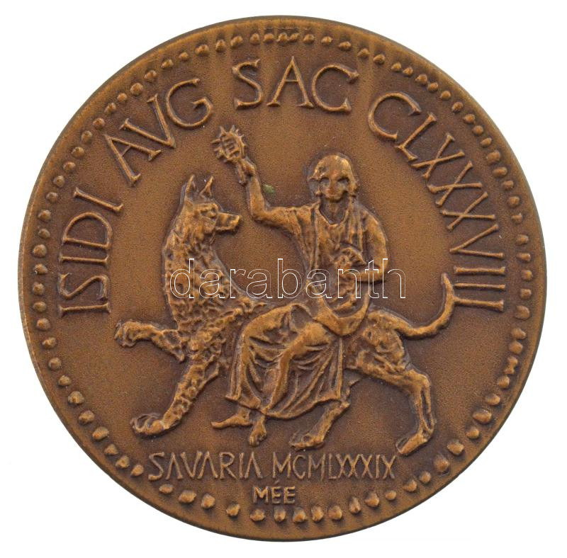 Lesenyei Márta (1930-) 1989. 'MÉE Szombathelyi Csoport - Caesar Commodus' kétoldalas bronz emlékérem (29mm) T:1 / Hungary 1989. 'Association of Hungarian Medal Collectors, Szombathely Contingent - Caesar Commodus' two-sided bronze - Image 2