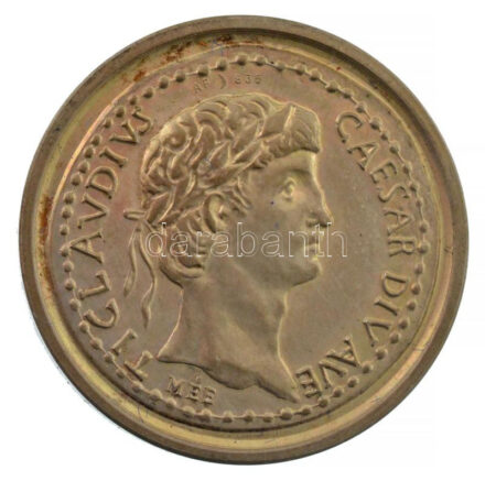Kiss Sándor (1925-1999) 1988. 'MÉE Szombathelyi Csoport - Caesar Claudius' kétoldalas jelzett Ag emlékérem (20g/0.835/29mm) T:1 patina / Hungary 1988. 'Association of Hungarian Medal Collectors, Szombathely Contingent - Caesar Claudius'