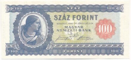 1946. 100Ft 'REPLICA' modern, jelzett másolat, vízjel nélkül T:I
