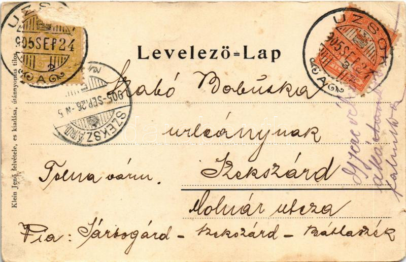 1905 Uzsok, Uzhok; Fürdő szálloda. Klein Jenő felvétele / spa hotel (EK) - Image 2