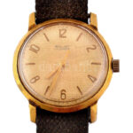 Poljot 17 köves mechanikus karóra, vízálló fém tokkal, vászon szíjjal, kissé viseltes, nem kipróbált, d: 32 mm