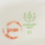 Hollóházi porcelán bonbonier, jelzett, kopásnyomokkal, 4,5x8cm - Image 2