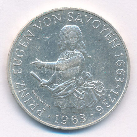 Ausztria 1963. 25Sch Ag '300 éve született Savoyai Jenő herceg' T:2 Austria 1963. 25 Schilling Ag '300th Anniversary of the Birth of Prince Eugen' C:XF Krause KM#2893