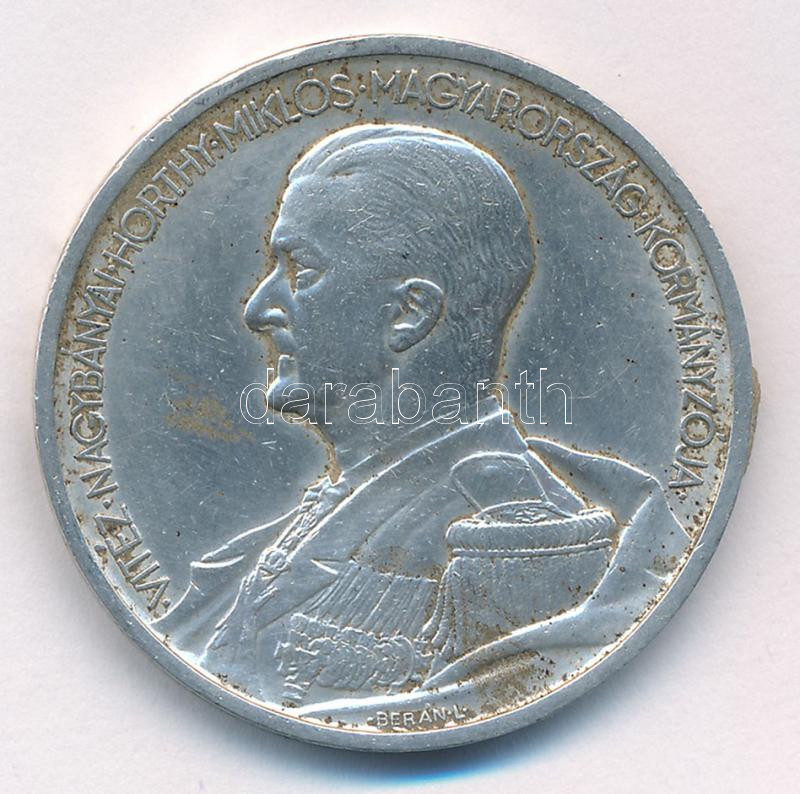 1939. 5P Ag 'Horthy balra' T:2 kis patina Adamo P8.2