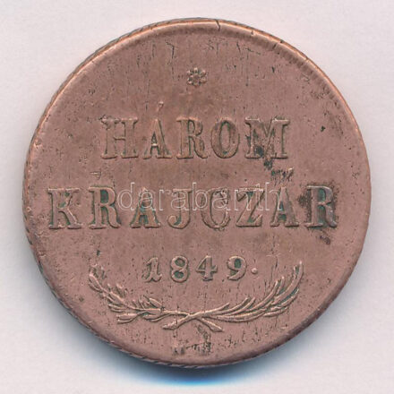 1849. 3kr Cu T:2,2- Adamo B1