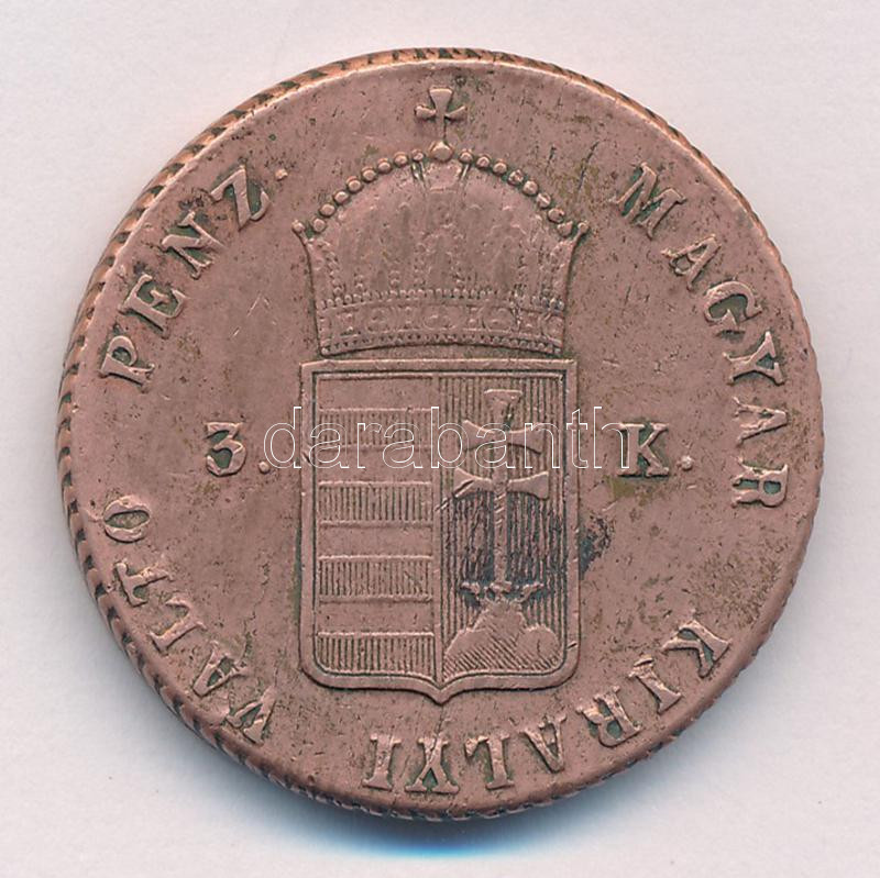 1849. 3kr Cu T:2,2- Adamo B1 - Image 2