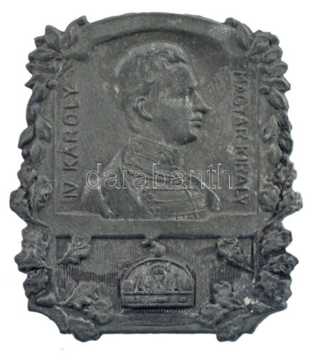 1916. 'IV. Károly - Magyar király' Zn jelvény (38x34mm) T:2 / Hungary 1916. 'IV. Károly - Magyar király' Zn badge (38x34mm) C:XF