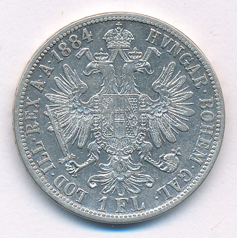 Ausztria 1884. 1Fl Ag 'Ferenc József' T:2- Austria 1884. 1 Florin Ag 'Franz Joseph' C:VF Krause KM#2222 - Image 2