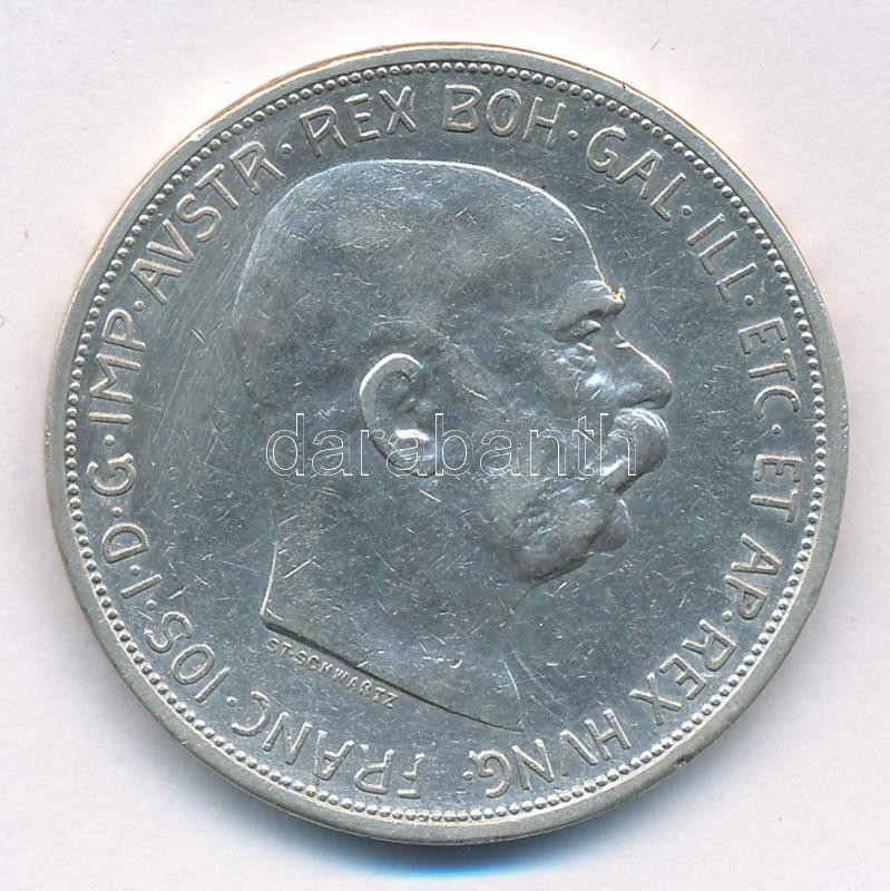 Ausztria 1909. 5K Ag 'Ferenc József' T:2,2- Austria 1909. 5 Corona Ag 'Franz Joseph' C:XF,VF Krause KM#2813