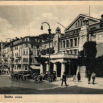 Merano, Meran (Südtirol); Teatro civico / theatre, automobiles (EK)