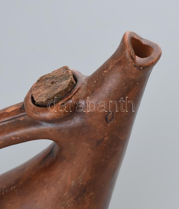 Skandináv retró kiöntő, szarvas formájú, jelzés nélkül, kopásnyomokkal, m: 18,5 cm - Image 2