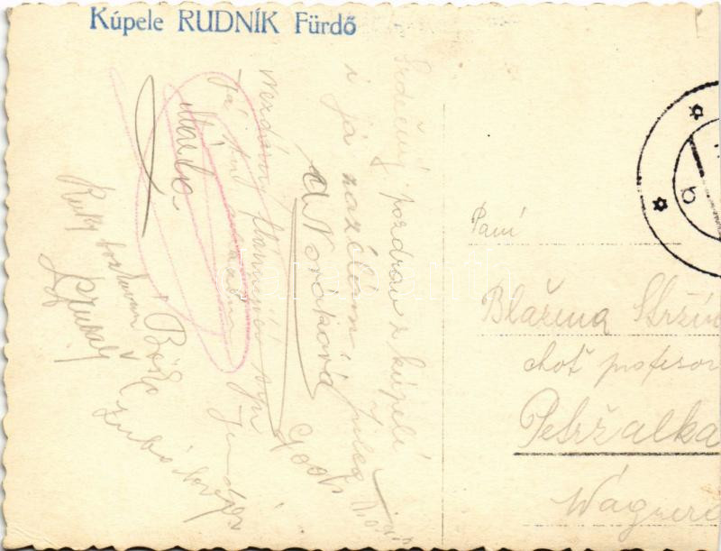 Rudnok, Rudník; fürdő, vendéglő / spa, restaurant. photo (vágott / cut) - Image 2