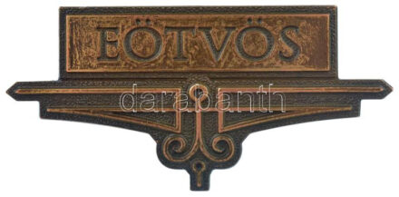 DN 'Eötvös' bronz iskolajelvény(?) (50x23mm) T:1-