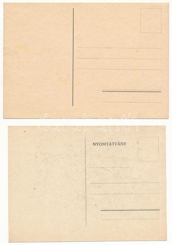 1943 Zebegény, Szepessy Pensió - 5 db eredeti kézzel rajzolt művész képeslap - Image 2