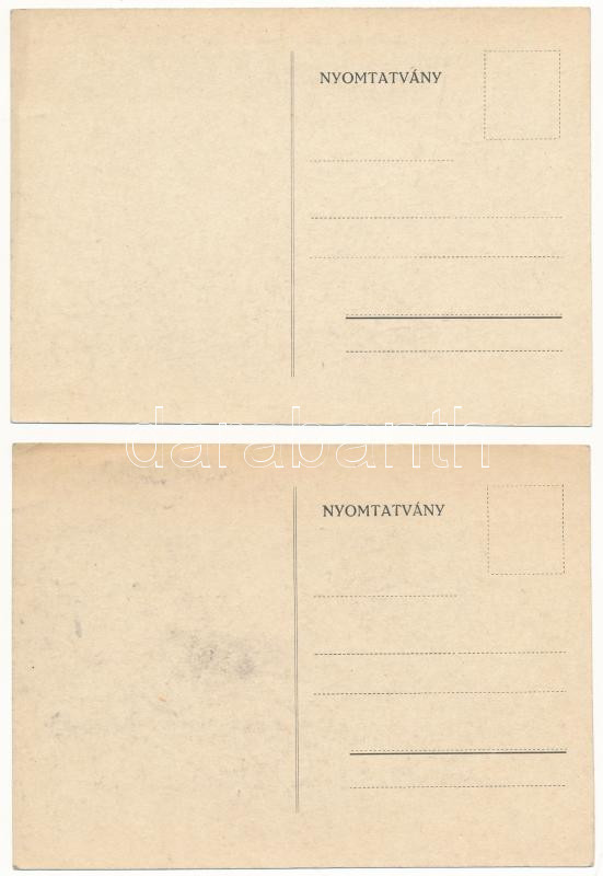 1943 Zebegény, Szepessy Pensió - 5 db eredeti kézzel rajzolt művész képeslap - Image 4