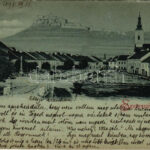 1898 (Vorläufer) Szepesváralja, Spisské Podhradie; Fő tér és vár este / main square and castle at night (EK)