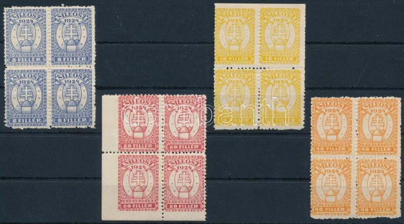 1924 MLEOSZ 4 klf illetékbélyeg négyestömb