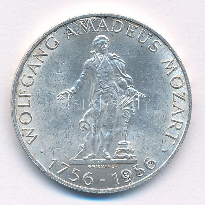 Ausztria 1956. 25Sch Ag 'Mozart' T:2 kis ph Austria 1956. 25 Schilling Ag 'Mozart' C:XF small edge error Krause KM#2881