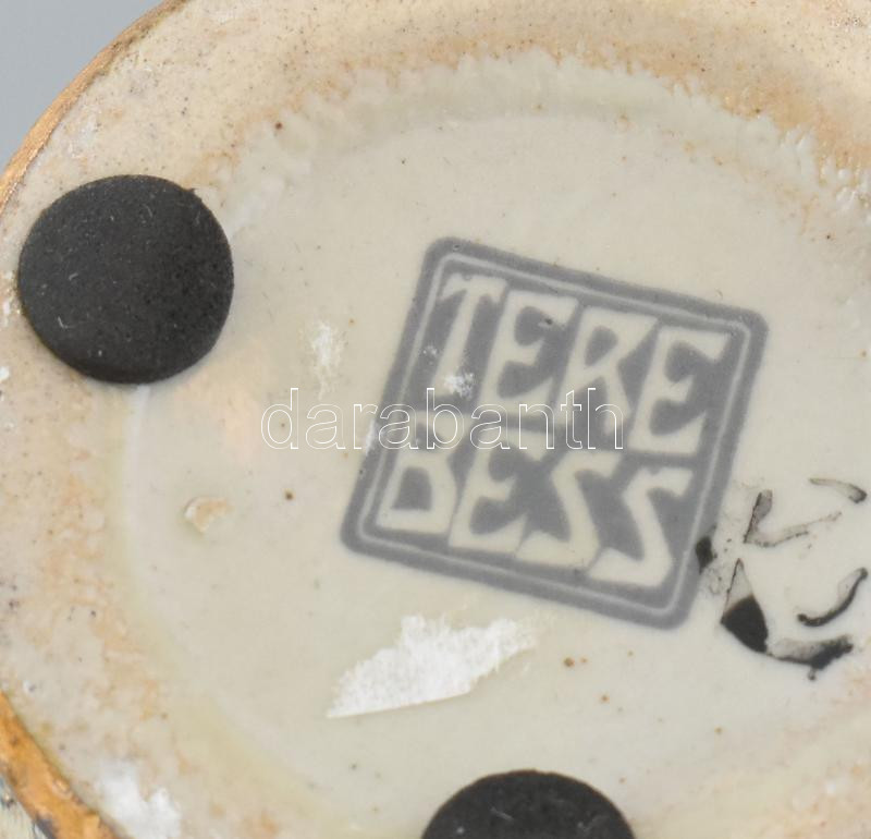Terebess váza, kopott, jelzett, m: 20,5 cm - Image 2