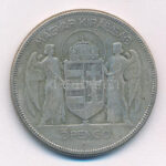 1930. 5P Ag 'Horthy jobbra' T:3 patina Adamo P8 - Image 2