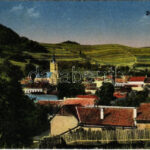 1918 Dobsina, Dobschau; látkép / general view + 'DOBSINA - BÁNRÉVE 50. SZ.' vasúti mozgóposta bélyegző (EK)