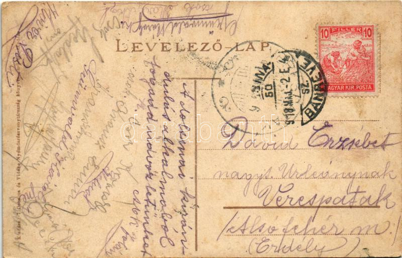 1918 Dobsina, Dobschau; látkép / general view + 'DOBSINA - BÁNRÉVE 50. SZ.' vasúti mozgóposta bélyegző (EK) - Image 2
