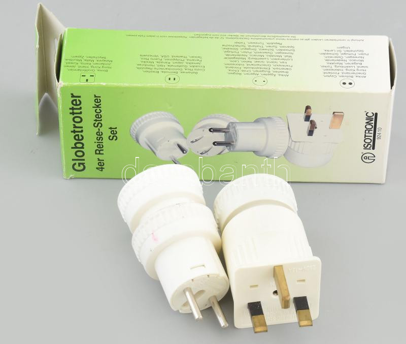Konnektor aljzat átalakító/adapter szett (külföldi szabványokhoz), 4 db-os, eredeti dobozában