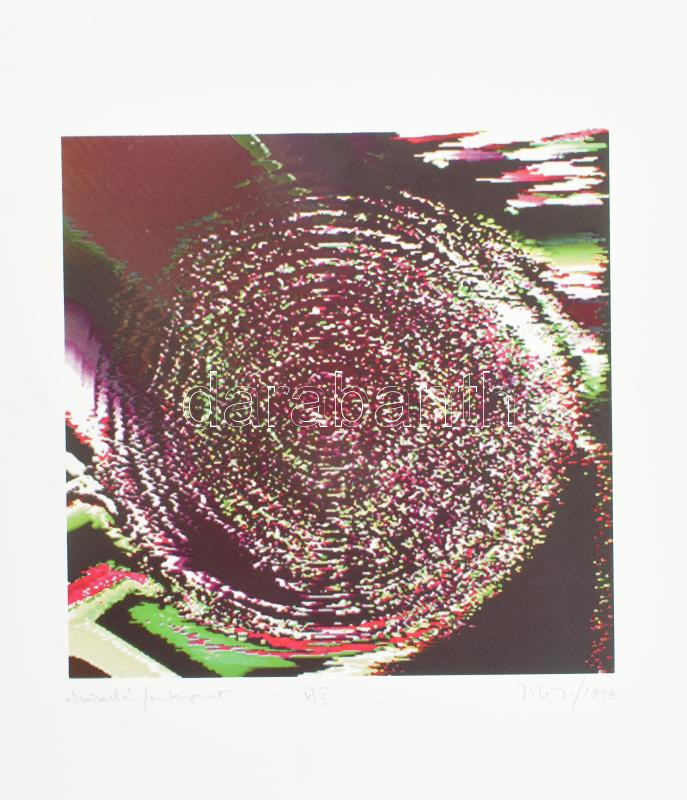 Bitó Ildikó (1966-): Szakadás. Szitanyomat, papír. Jelzett. Számozott: V/V. 25x25 cm.