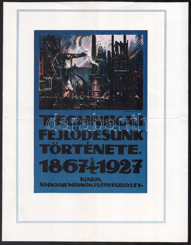 1927 A Technikai fejlődésünk története c. könyv reklám nyomtatványa 4 p