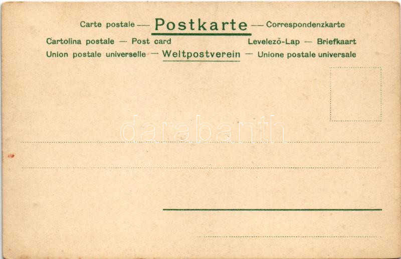 Coeur Dame / Art Nouveau lady with hearts. E.S.D.B. litho s: Carl Józsa (felszíni sérülés / surface damage) - Image 2