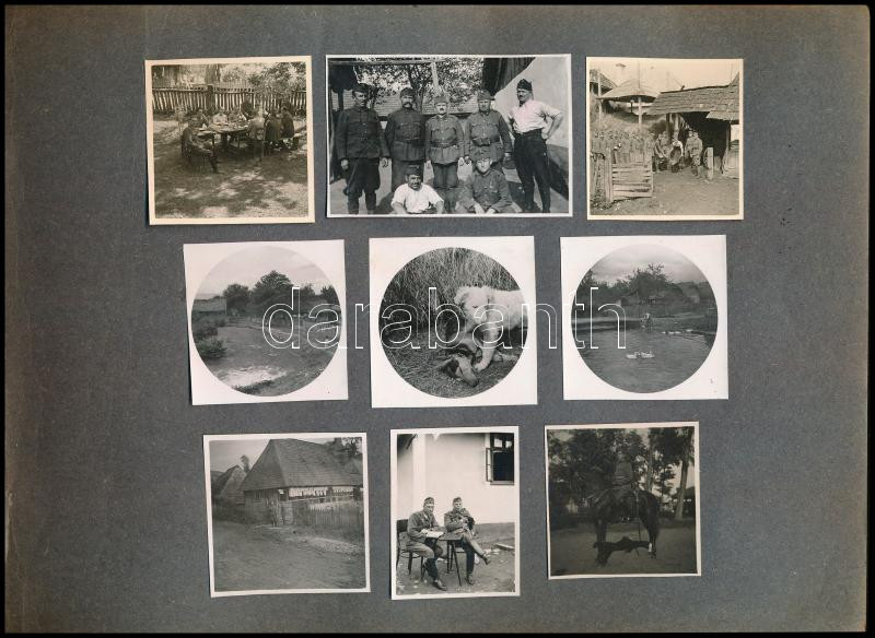 cca 1940-1942 Albumlapokra ragasztott fotó a frontról, 66 db, néhány kivágásnyommal - Image 2