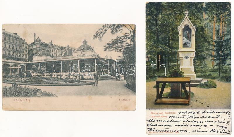 Karlovy Vary, Karlsbad; - 41 pre-1945 postcards in mixed quality - Image 3
