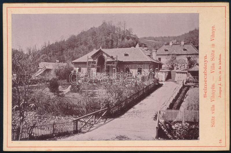 cca 1890 Selmecbánya, a Sóltz-villa Vihnyén, keményhátú fotó, Joerges Á. özv. és fia kiadása, 11×16,5 cm / Banská Štiavnica, Schemnitz SK