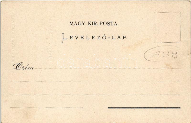 Pöstyén, Piestany; Úri utca. Dombornyomott üdvözlet a századfordulóról / street. Embossed greeting - Image 2