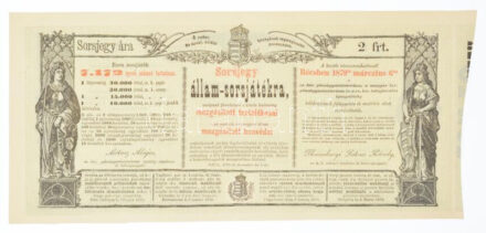 Ausztria / Bécs 1878. 'Sorsjegy állam-sorsjátékra a közös hadsereg mozgósított tartalékosai s az osztrák és magyar állam mozgósított honvédei családjai javára' T:II / Austria / Vienna 1878. 'State Lottery Ticket for the Reservist