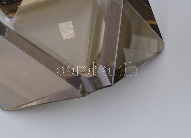 2db füst színű üveg hamutál, kis csorbákkal, d: 7,5x9,5cm - Image 2