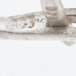 Ezüst(Ag) fülbevalópár szintetikus rubinnal, jelzett, h: 4 cm, bruttó: 9,2 g - Image 4