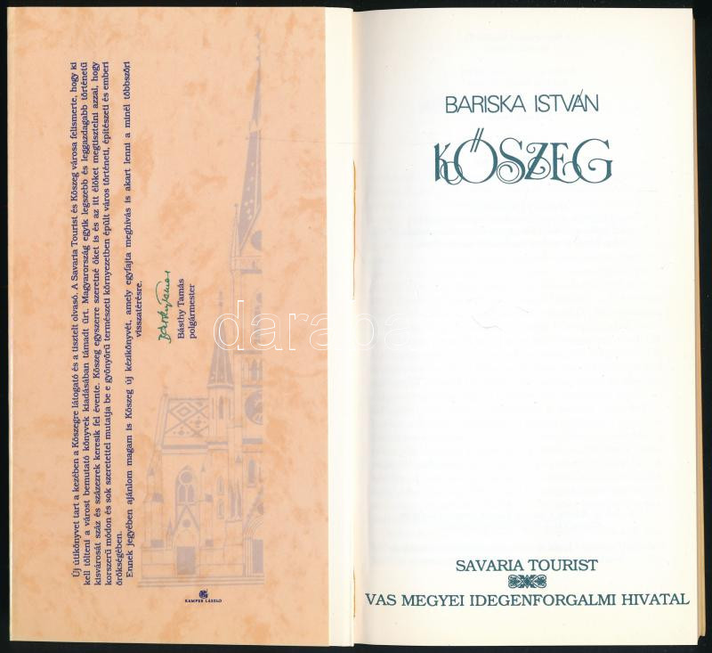 Bariska István: Kőszeg. Szombathely, é.n. Savaria. Kiadói papírkötésben - Image 2
