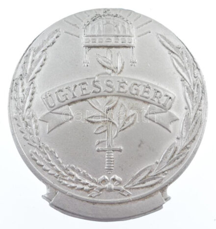 1944-1945. 'Mesterügyességi jelvény' Al jelvény hátoldalán rögzítőpánttal (45mm) T:1- / Hungary 1944-1945. 'General Qualification Badge' Al badge with fastening strap on the back (45mm) C:AU Sallay 58.