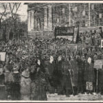 Stettner Béla (1928-1984): Iparcsarnoki nagygyűlés, 1917. Rézkarc, papír. Jelzett. 19×29 cm - Image 2