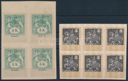1898-1914 2 db próbanyomat karton papíron / proofs on cardboard